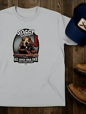Soggy Beaver BBQ Shirt • Funny Graphic Tee • BBQ Humor • Gag Gift • Retro Beaver